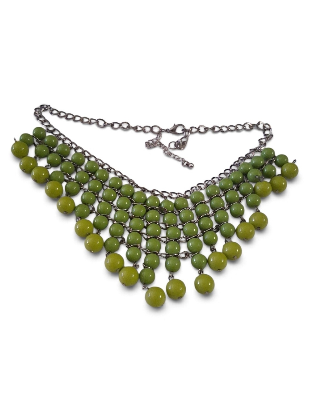 Green Beaded Statement Necklace - Women's Fashion Jewelry